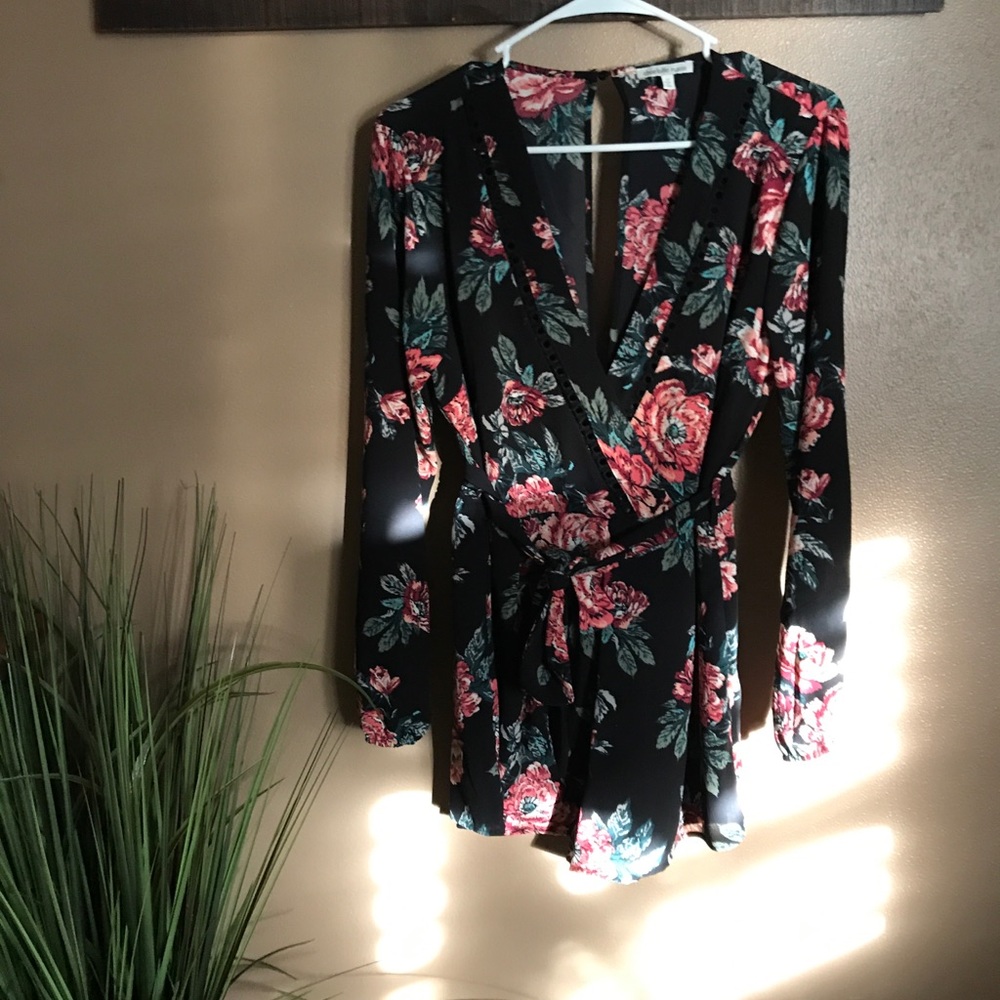 Long sleeve floral romper